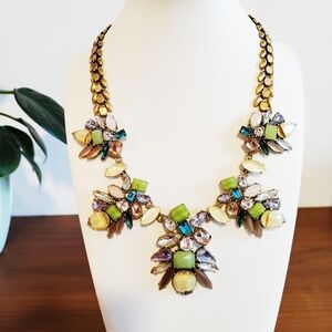 Stella & Dot Green and Yellow Floral Necklace
